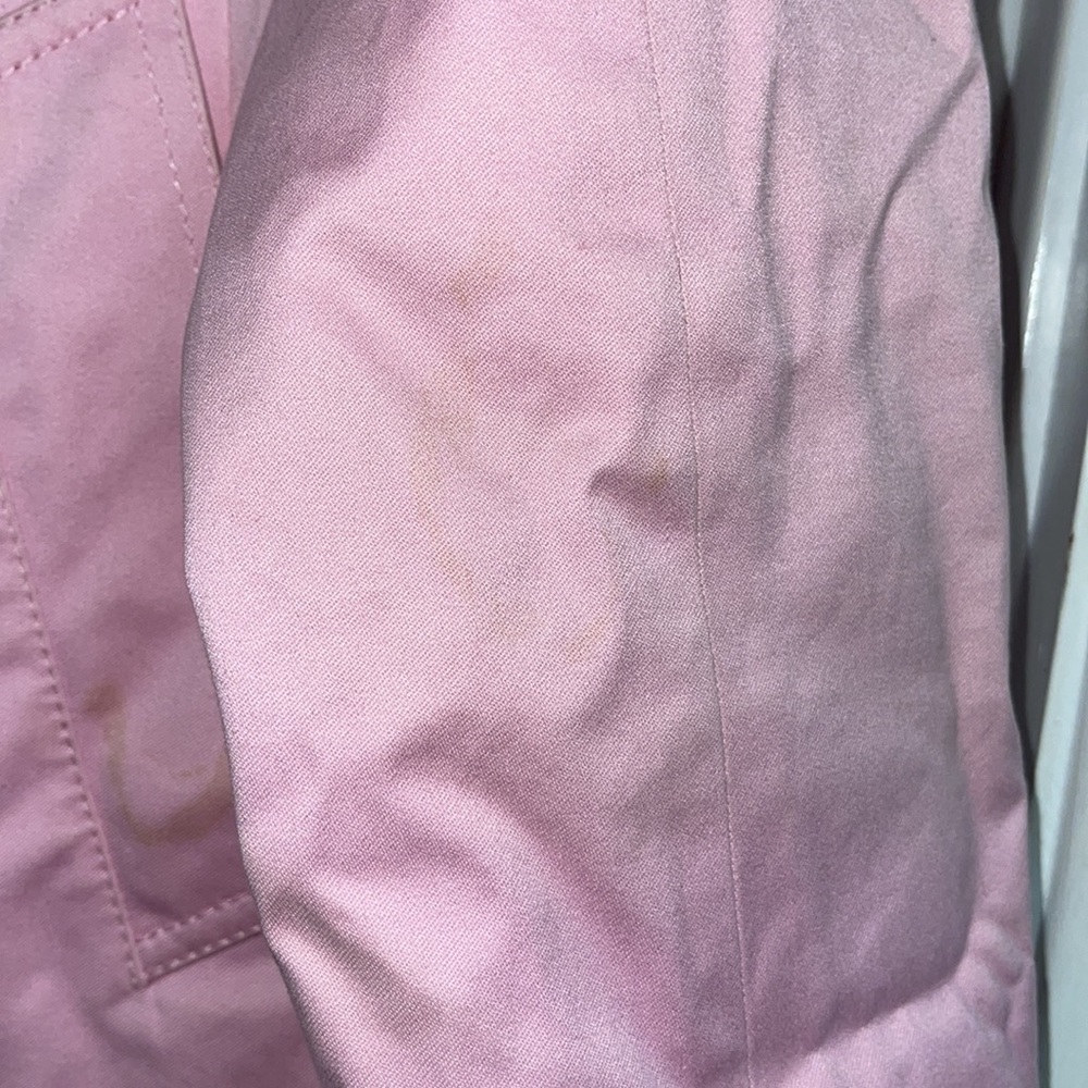 Coach Trench Coat Women’s Pink Magenta Novelty Print Collared Button Size L - Picture 10 of 11